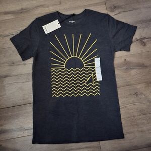 Women's Dark Gray Tee with Yellow Sun Design